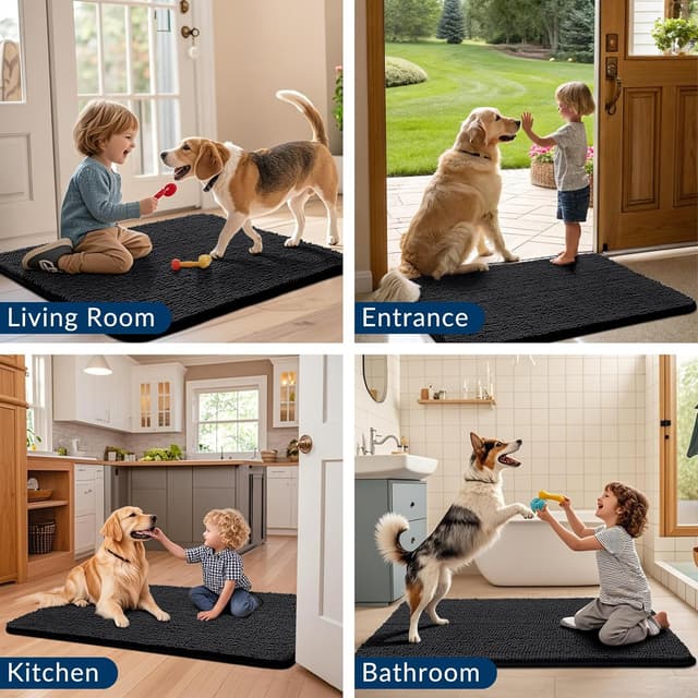 Thumbnail 6 de Smiry Dog Door Mat 47x32 Absorbent Chenille