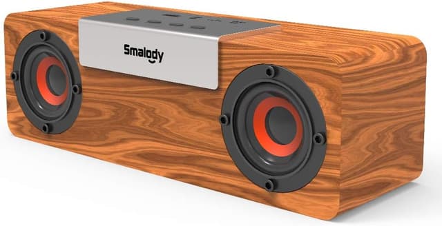 Detalle de Smalody Bluetooth Speakers (Retro Wooden Portable Speaker) with 10W sound, USB, TF card slot & AUX
