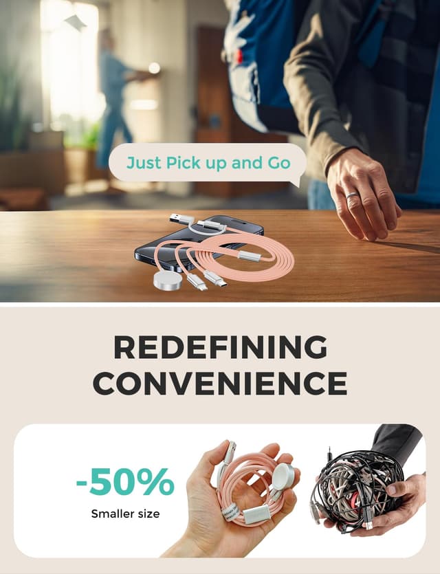 Thumbnail 6 de Amasuki 3 in 2 Ladekabel 4FT für Apple Watch