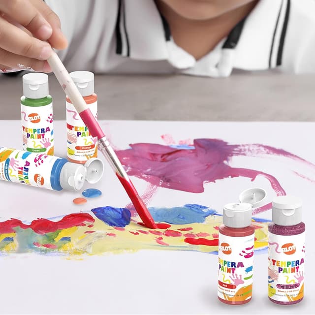 Detalle de BLOT Washable Tempera Paint for Kids (18 Colours) non-toxic poster paints with metallic, fluorescent & glitter effects