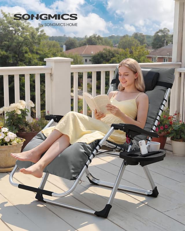 Detalle 2 de SONGMICS Chaise de gravité Zéro 110 kg