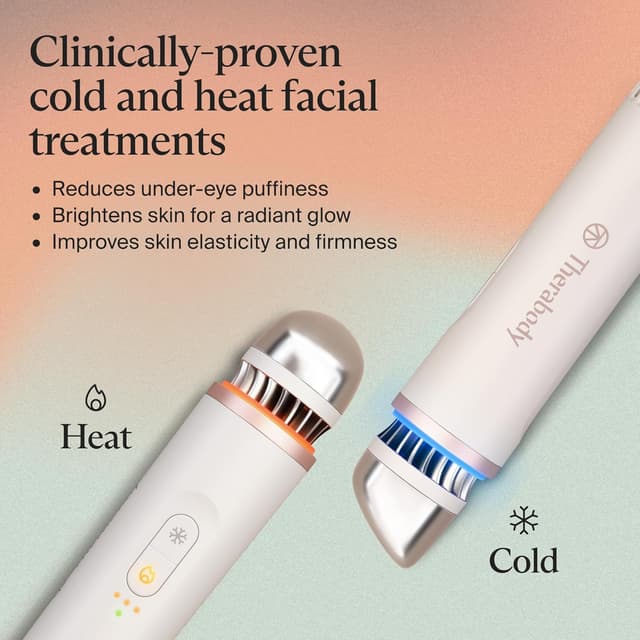 Detalle 2 de Therabody TheraFace Depuffing Wand – Cold & Heat skincare treatment roller for puffiness and dark circles (White)