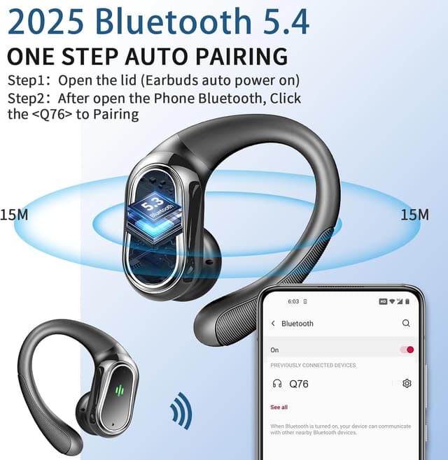 Detalle de Wireless Earbuds 50H Bluetooth 5.4