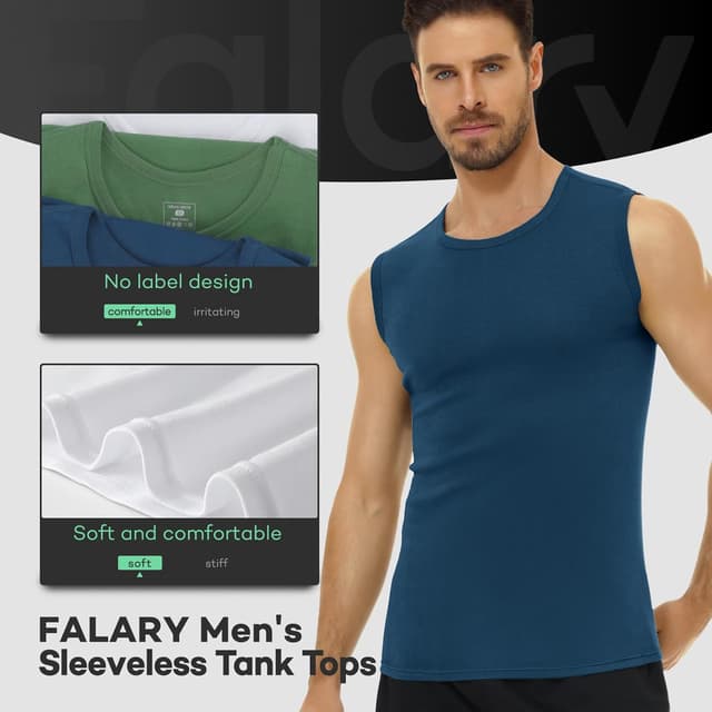 Detalle 2 de FALARY Canottiera uomo 100% cotone 3 pezzi