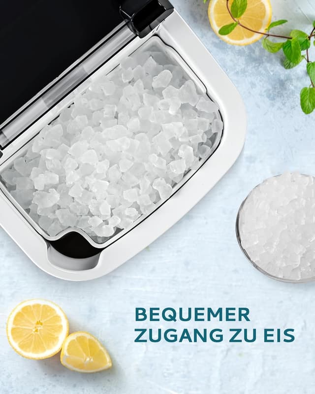Detalle de EUHOMY Eiswürfelmaschine (15 kg/24h) mit Crushed-Nuggets-Eis, Infrarot-Sensor & automatischer Reinigung