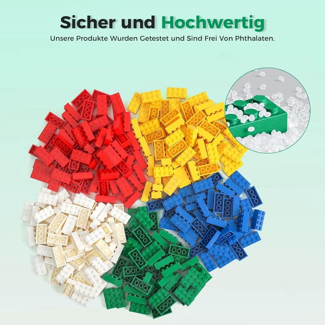 Detalle de HUIZDQ 2x4 500-piece building bricks set (multicolour) for creative, compatible builds