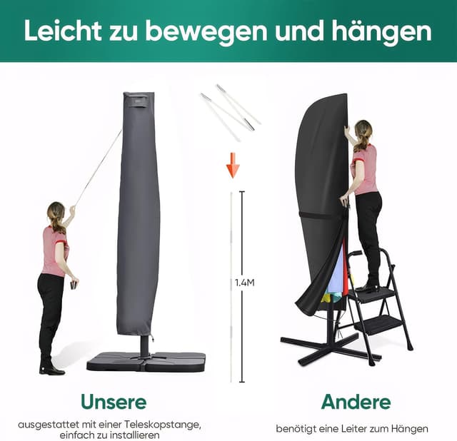 Thumbnail 4 de Sekey Custodia Ultra Resistente per Ombrello 260x65cm