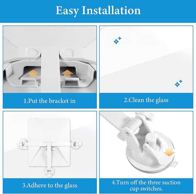 Detalle de Mskekit suction cup auto mount for Starlink Mini (portable, foldable) for caravans, boats and road trips