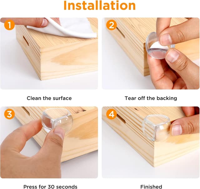 Detalle de Romon lot de 20 protections d’angle et coins de table transparentes pour bébé (2 formes)