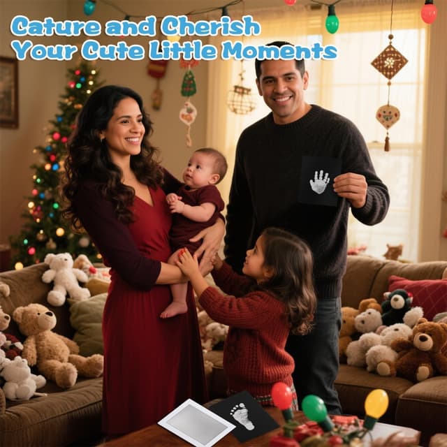 Detalle 2 de Zemiu XL impronte mani e piedi neonati con inchiostro Clean Touch (2 kit) argento