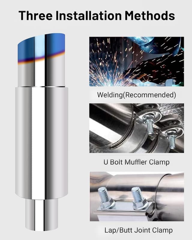 Detalle de Bielpord Universal Stainless Steel Exhaust Muffler Tip (15" length, 2'' inlet / 3'' outlet)