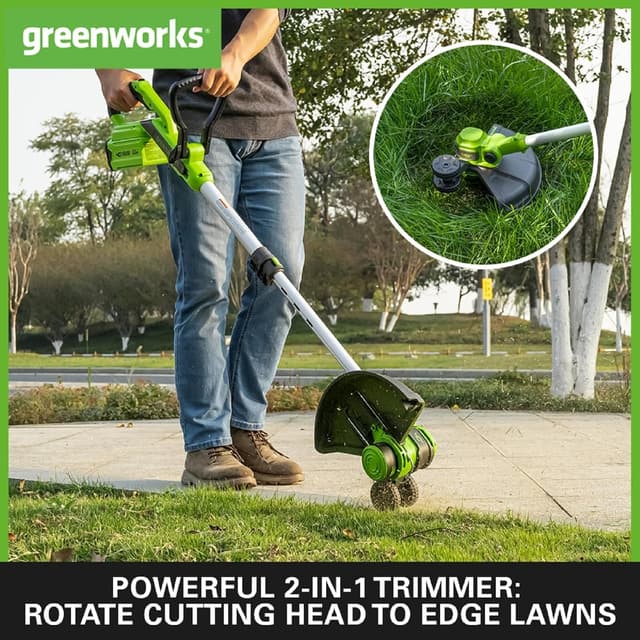 Detalle 2 de Greenworks Grass Trimmer 40V 33cm (incl. 2.0Ah battery) – easy cordless trimming