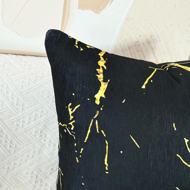 Thumbnail 5 de OYIMUA 2er Set Chenille-Kissenbezug 50x50 Schwarz (50 x 50 cm) mit Struktur & verdecktem Reißverschluss