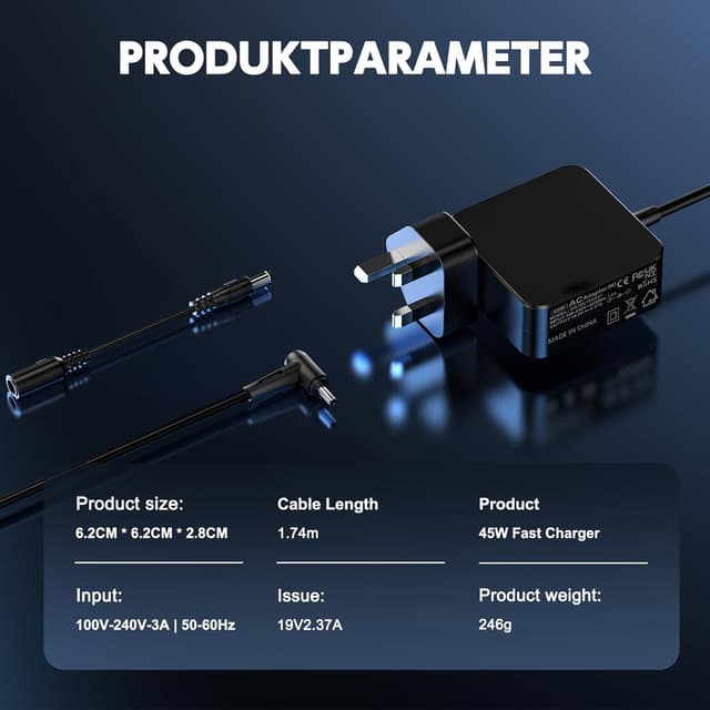 Detalle de ASUS 45W Laptop Charger Compatible with Vivobook and Zenbook