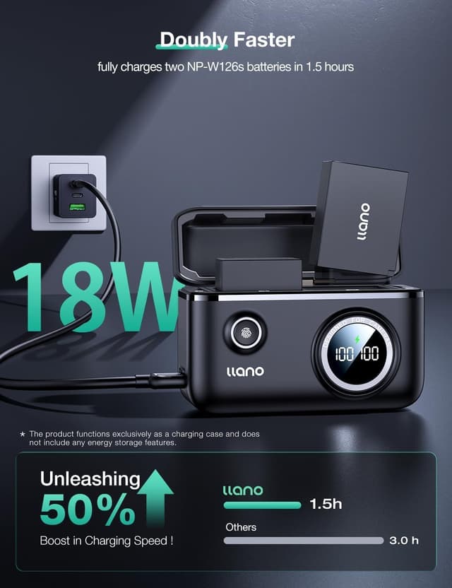 Detalle 2 de llano NP-W126 2-Pack with 18W charger