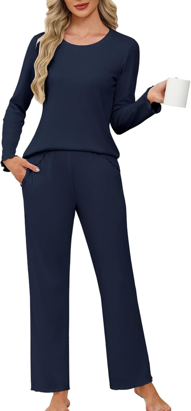 Detalle de Ensemble pyjama femme Ekouaer 2 pièces