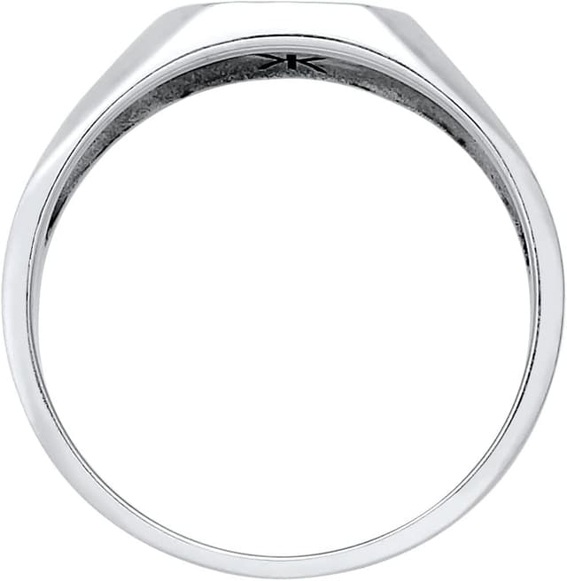 Detalle de Bague chevalière homme Kuzzoi carrée mate oxydée en argent sterling 925 massif (11 mm)