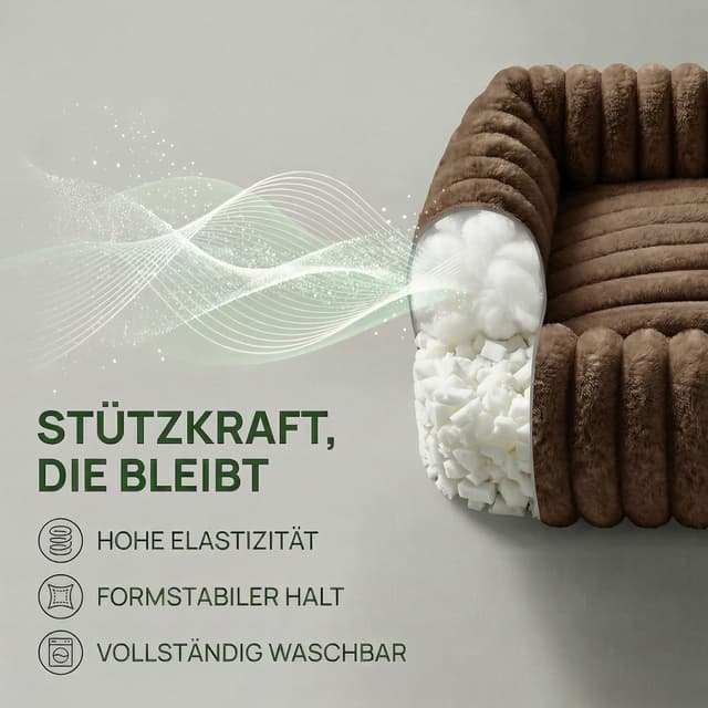 Detalle de CareCooo Cuccia Divanetto per Cani Interno, taglia piccola S (51x48x15 cm), sfoderabile e lavabile, antiscivolo marrone