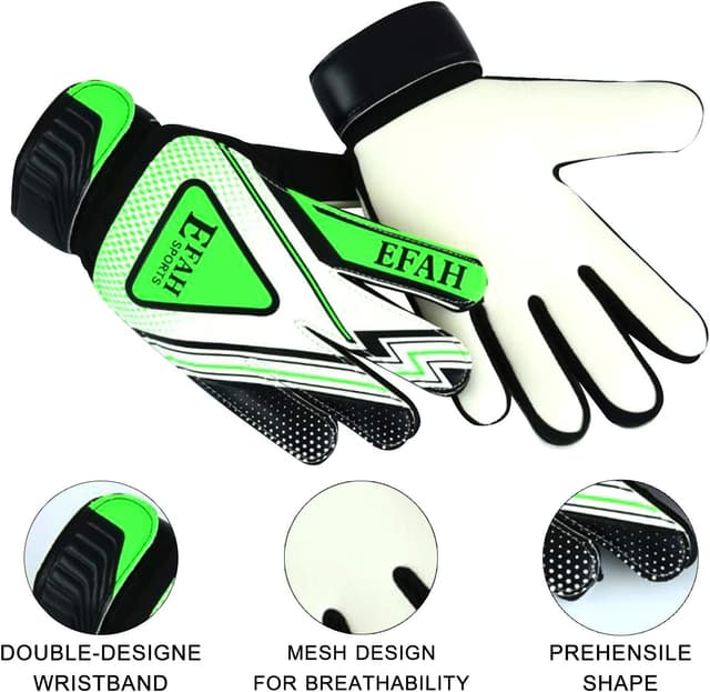 Detalle 2 de EFAH SPORTS Soccer Goalie Gloves for Kids with Strong Grips Palms