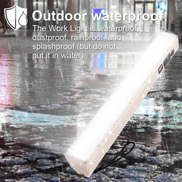 Detalle 2 de CREATESTAR Lampada da lavoro 32 cm ricaricabile Type-C con base magnetica e 5 modalità