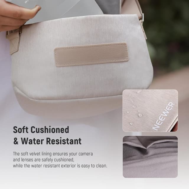 Detalle de NEEWER Waterproof Camera Bag (170g) – compact travel case for DSLR lenses & small accessories