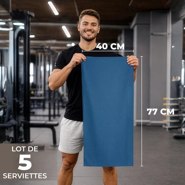 Detalle 2 de ZENACROSS Serviette Sport Microfibre Lot de 5