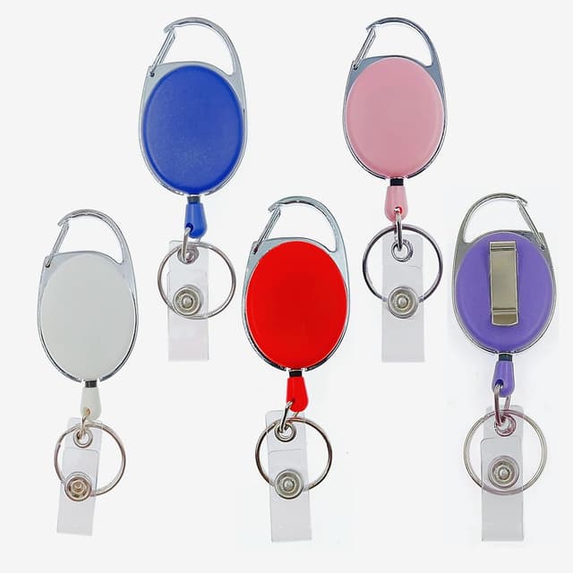Detalle de ZHIYE Retractable badge reel clips 5 pack