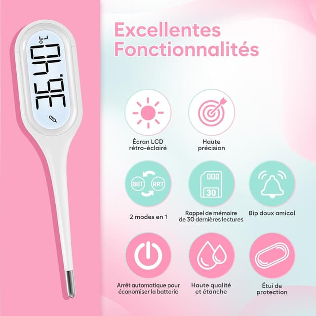 Thumbnail 2 de Easy@Home Thermomètre Basal Digital