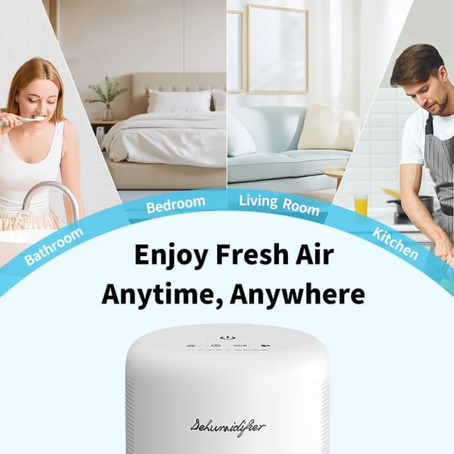 Thumbnail 6 de NeedDuck Portable Dehumidifier for Home (Small, Quiet) with Auto Defrost, Auto Shutoff, 44OZ Tank & Timer