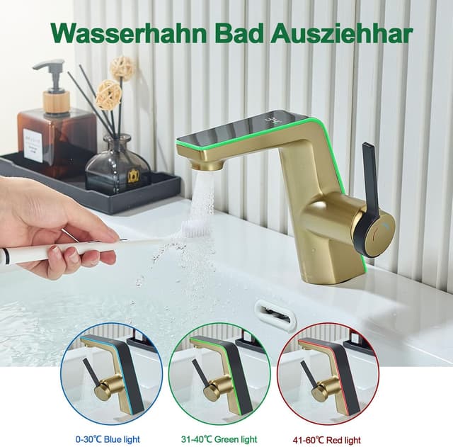 Thumbnail 3 de LakeBayMZC Mitigeur lavabo doré 130 mm