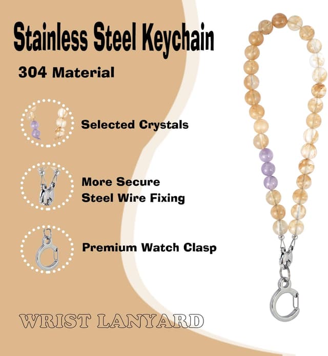 Detalle 2 de YOYOL Kristall-Schlüsselanhänger Edelstahl 6,7 ft