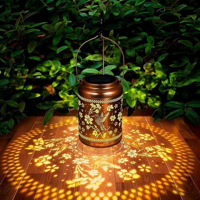 Detalle 2 de Solar Lanterns Outdoor Garden Decor Hummingbird Light