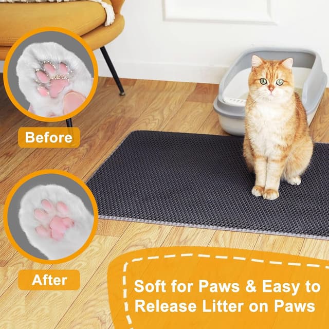Thumbnail 5 de Cat Litter Mat 25" x 16" honeycomb trap for cats 🐾