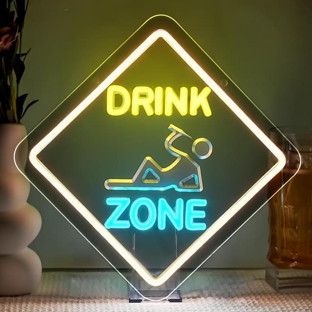 Detalle de SIGNSHIP Drink Zone Neon, 32 x 32 cm