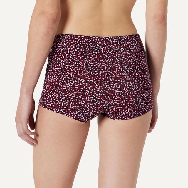 Detalle de Amazon Essentials donna: costume da bagno corto con slip boy short a vita alta