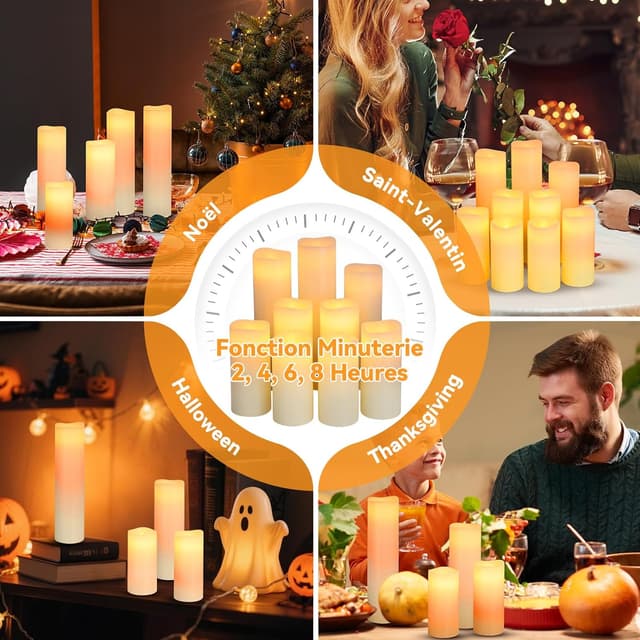 Thumbnail 4 de Bougie LED 9 pièces déco 🕯