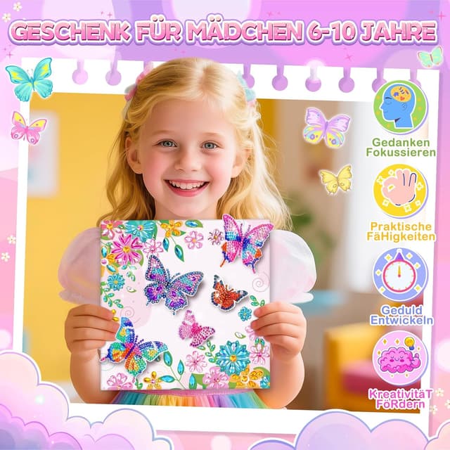 Thumbnail 2 de Diamond Painting Kinder Schmetterling 5D