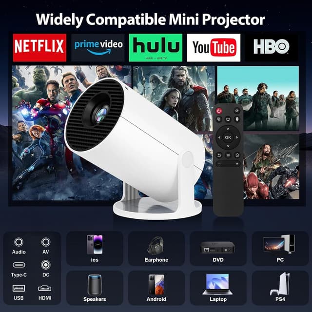 Thumbnail 6 de DCHAV Portable Mini Wireless Projector HY300 Pro