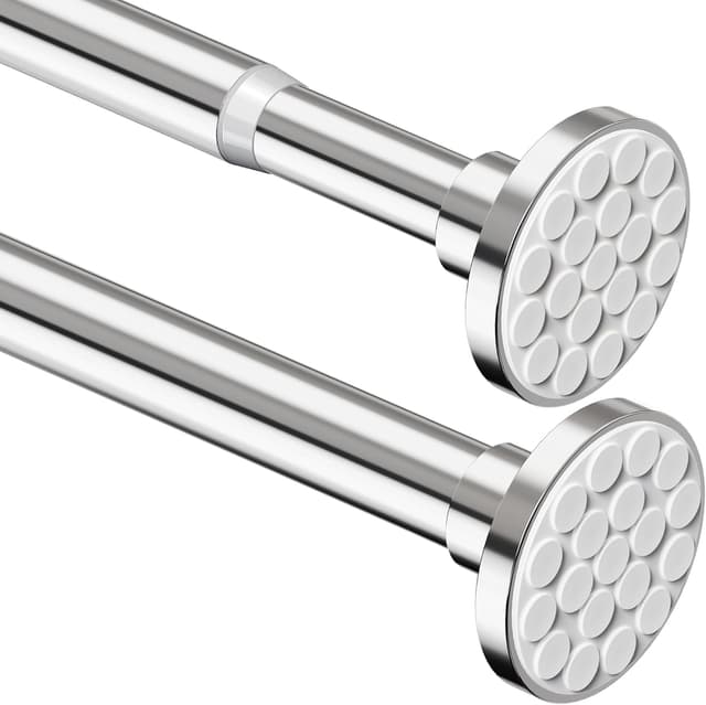 Detalle de Tringle à rideau de douche extensible sans perçage Aiitomg – extra épaisse, 85 à 220 cm