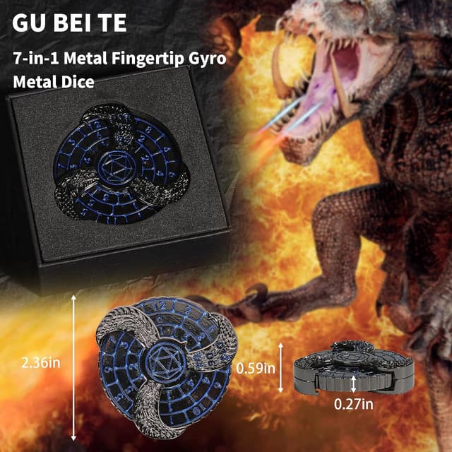 Thumbnail 4 de 7-in-1 DND Dice Spinner Roulette 7-sided metal dice 🎲