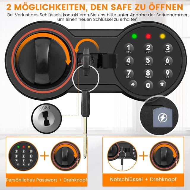 Thumbnail 3 de 80L Großer Safe Tresor Feuerfest