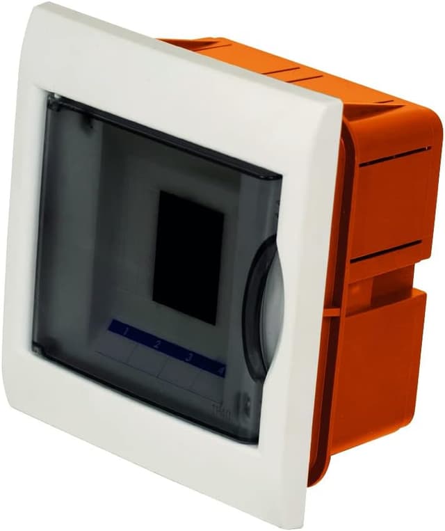 Detalle de Electraline 60439 Coffret encastrable 4 modules Jaune/Blanc