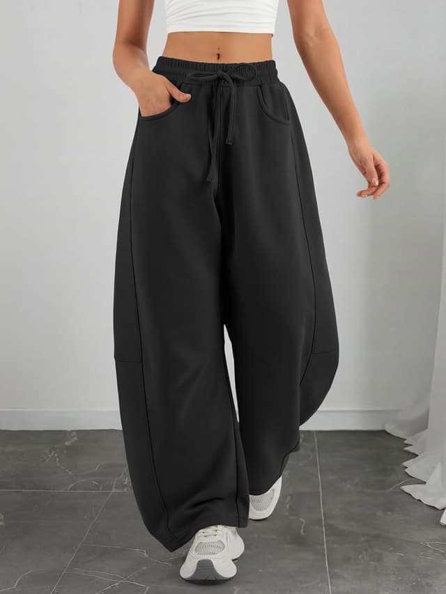 Detalle de ATHMILE barrel sweatpants 2026 women wide leg