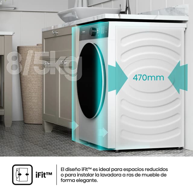 Thumbnail 5 de Hisense WD5I8043BWF lavadora secadora 8 kg