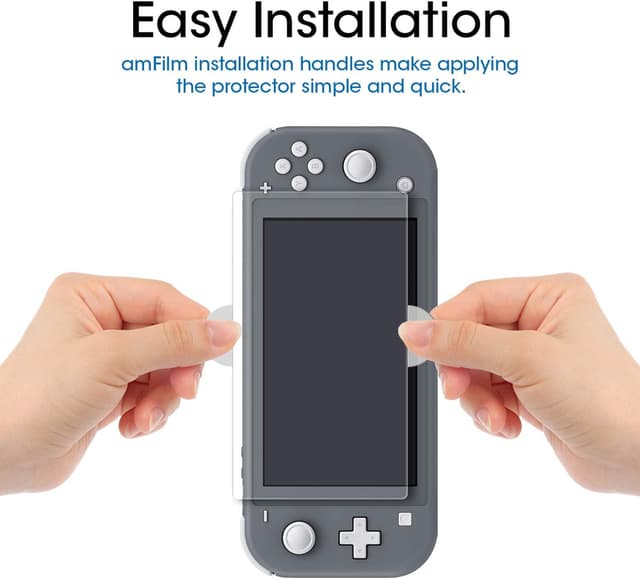 Detalle de amFilm Displayschutzfolie Glas (3 Stück) für Nintendo Switch Lite (2019) – kratzfeste 9H-Schutzscheibe