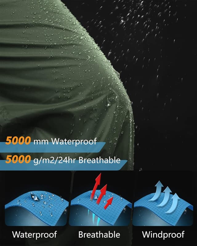 Detalle de 33,000ft men’s waterproof rain overtrousers with half-leg zips and zip pockets