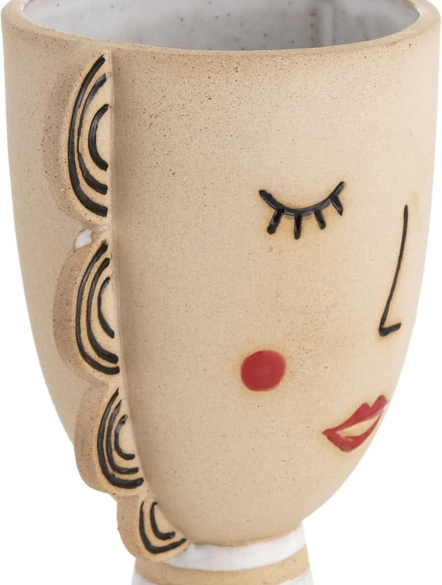 Detalle 2 de Baroni Home Vaso in Ceramica Volto 20 cm