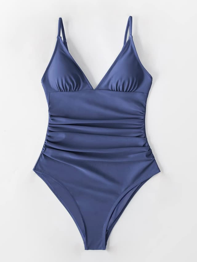 Detalle de CUPSHE costume da bagno intero da donna con scollo a V profondo e spalline regolabili