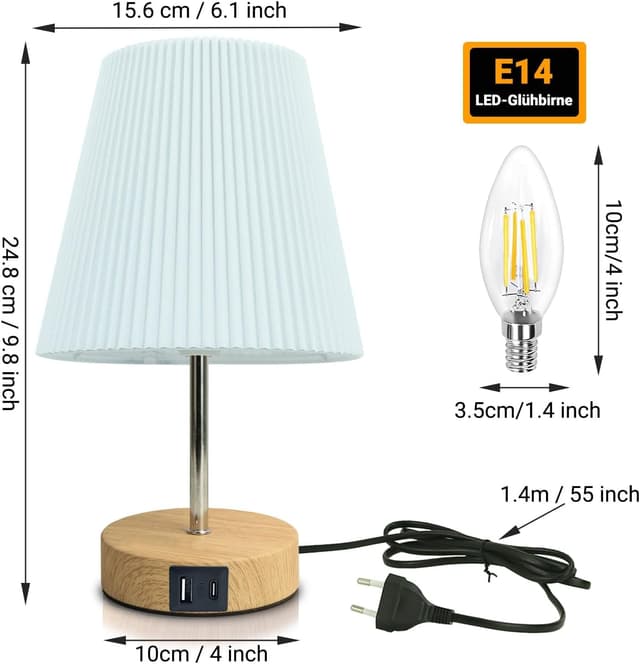 Thumbnail 6 de HSLighting Nachttischlampe Touch Dimmbar 2 Stück