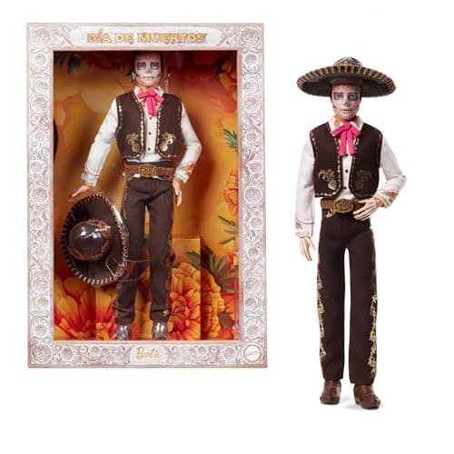 Detalle de Barbie Signature Ken JBJ06 Día de Muertos 2025 muñeco 🎎
